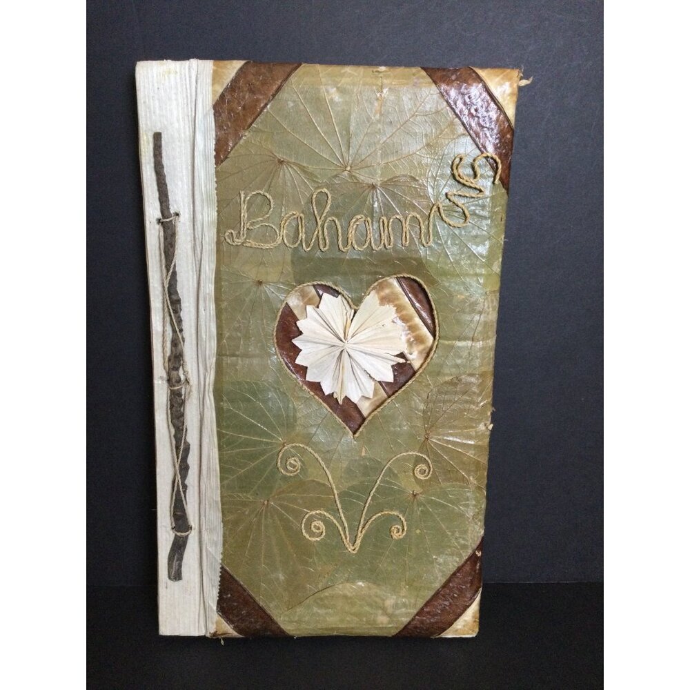 Bahamas Scrapbook Photo Album 3D Paper Mache Leaves Rope Nautical